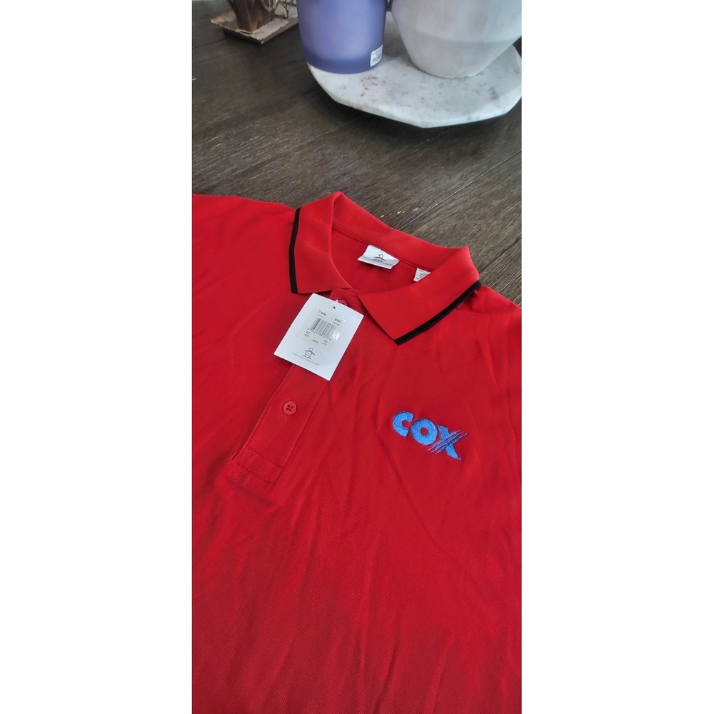 New* Polo Shirt COX Cable Logo Red Munsingwear Brand Size XL Mens 100% Cotton